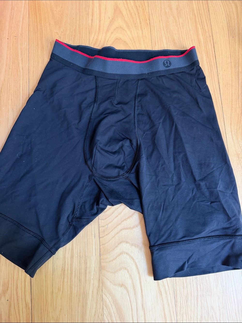 lululemon athletica Black Boxer Briefs with Red Waistband Accent